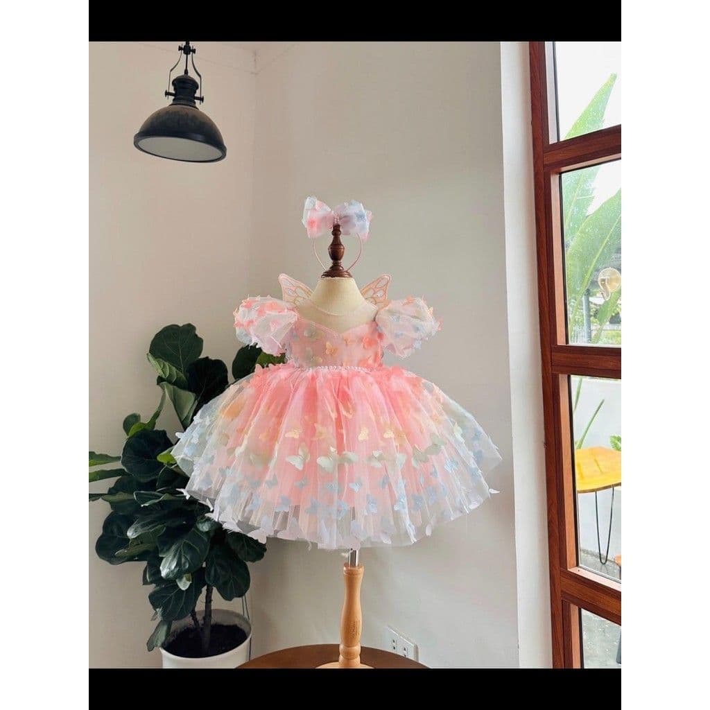 Rainbow Butterfly Princess Dress (hair clip)