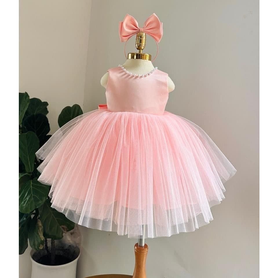 Jeweled Open-Back Princess Dress (hair clip)