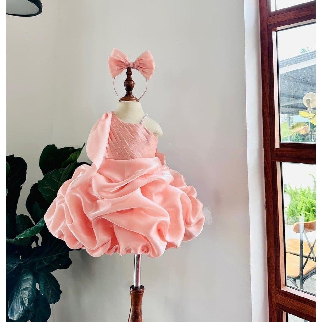 Shimmer Tulle One-Shoulder Dress